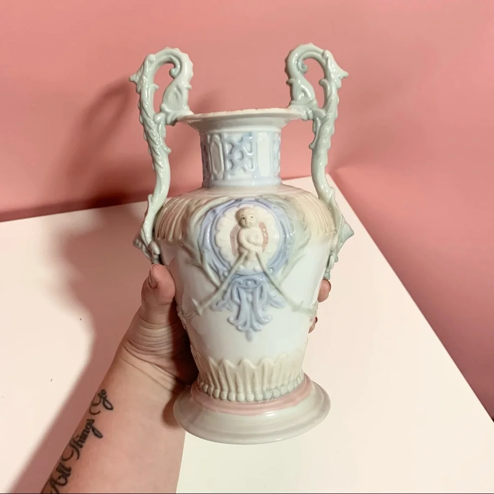 Vintage pastel angel vase